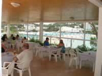 El Pinar Apartments terrace enclosed restaurant bar with great views 