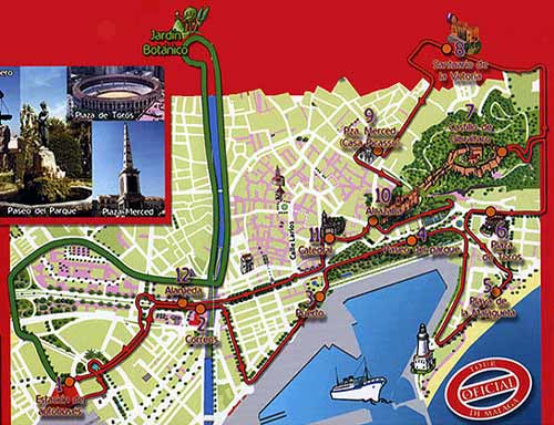 Malaga Tour Map 